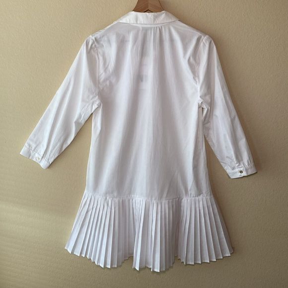 Zara White Linen Pleated Dresss - Picture 8 of 14